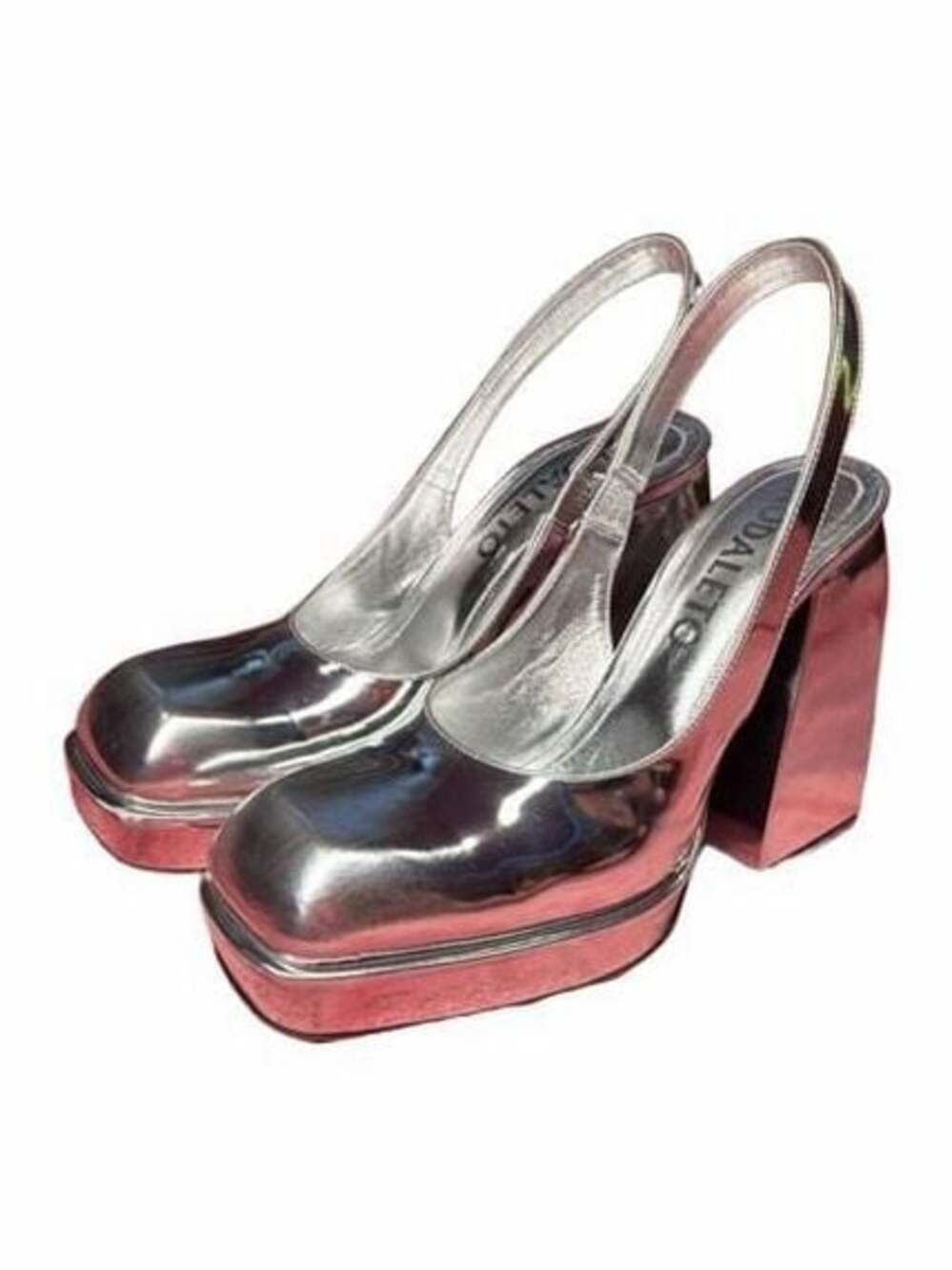 Nodaleto Patent Leather Slingback Pumps - Silver Pumps, Shoes - NODAL20819